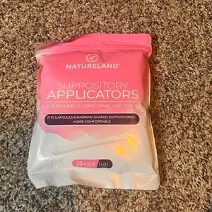 Natureland Suppository Applicators Disposable One-Time Use Slim 20 Pack‎